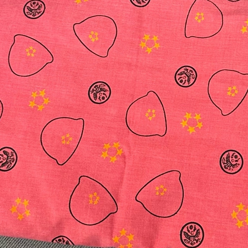 Vintage Fabric federal Eagle Stars Helmets 75x44 Pink early American